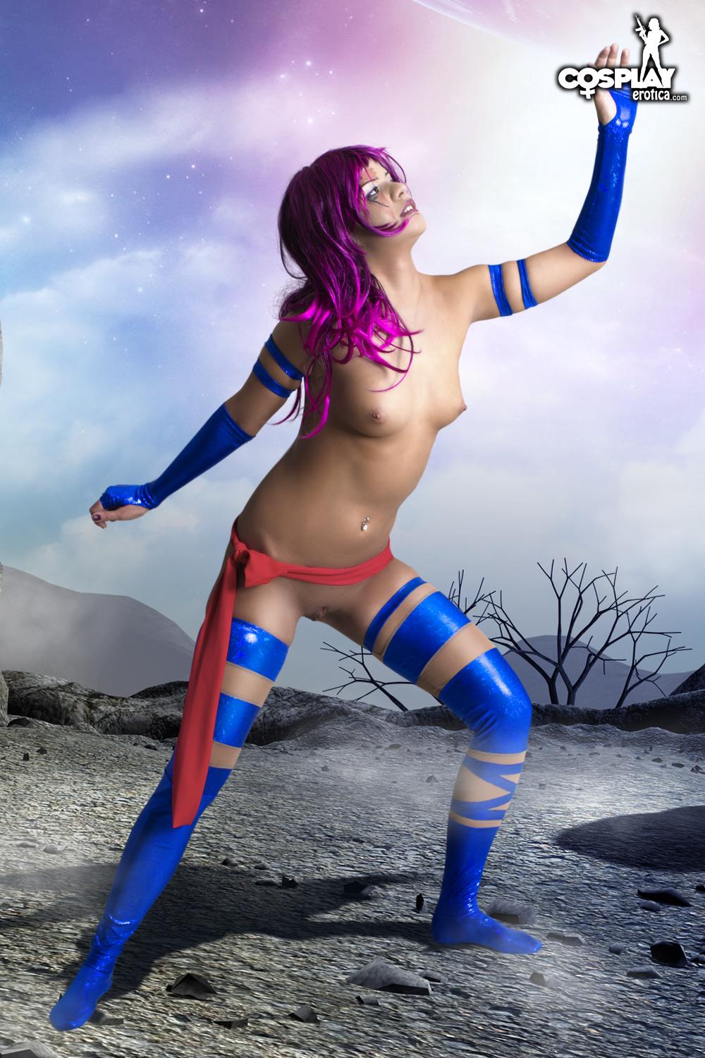 La cosplayer erótica ginger se viste de psylocke de x-men
 #54531419