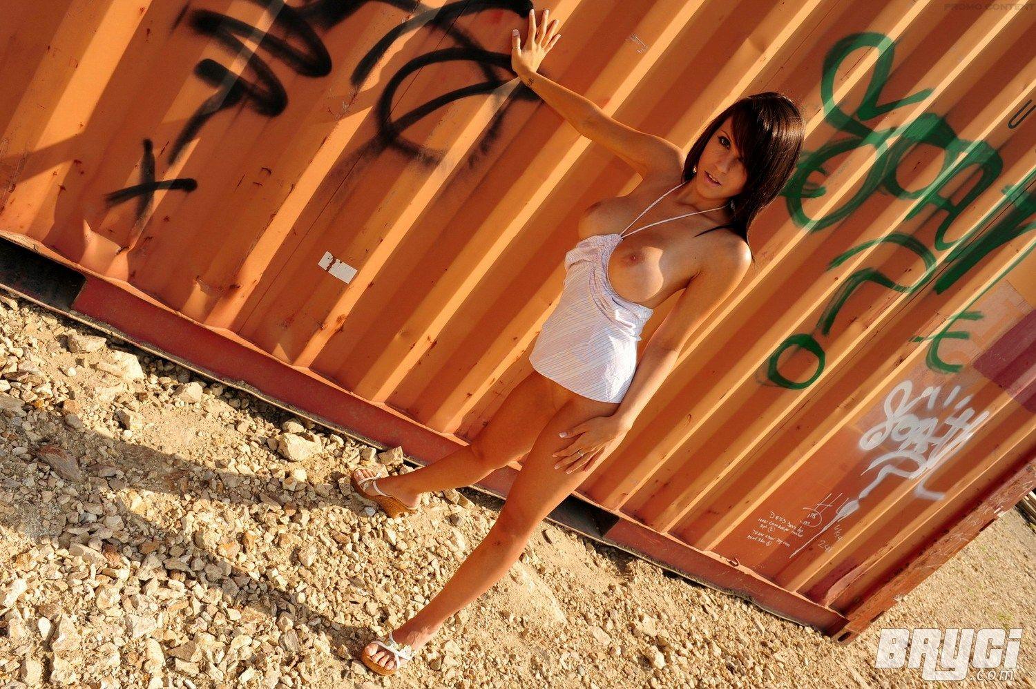 Pictures of Bryci exposing herself by a train car #53578306