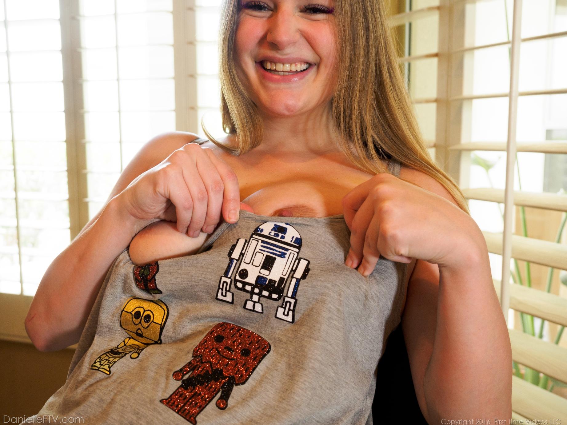Busty hottie Danielle FTV gets naughty in her Star Wars shirt #53965886