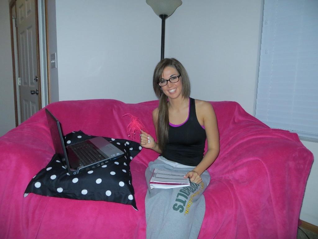 College coed Val Midwest gets bored studying and takes a break to masturbate #60124217