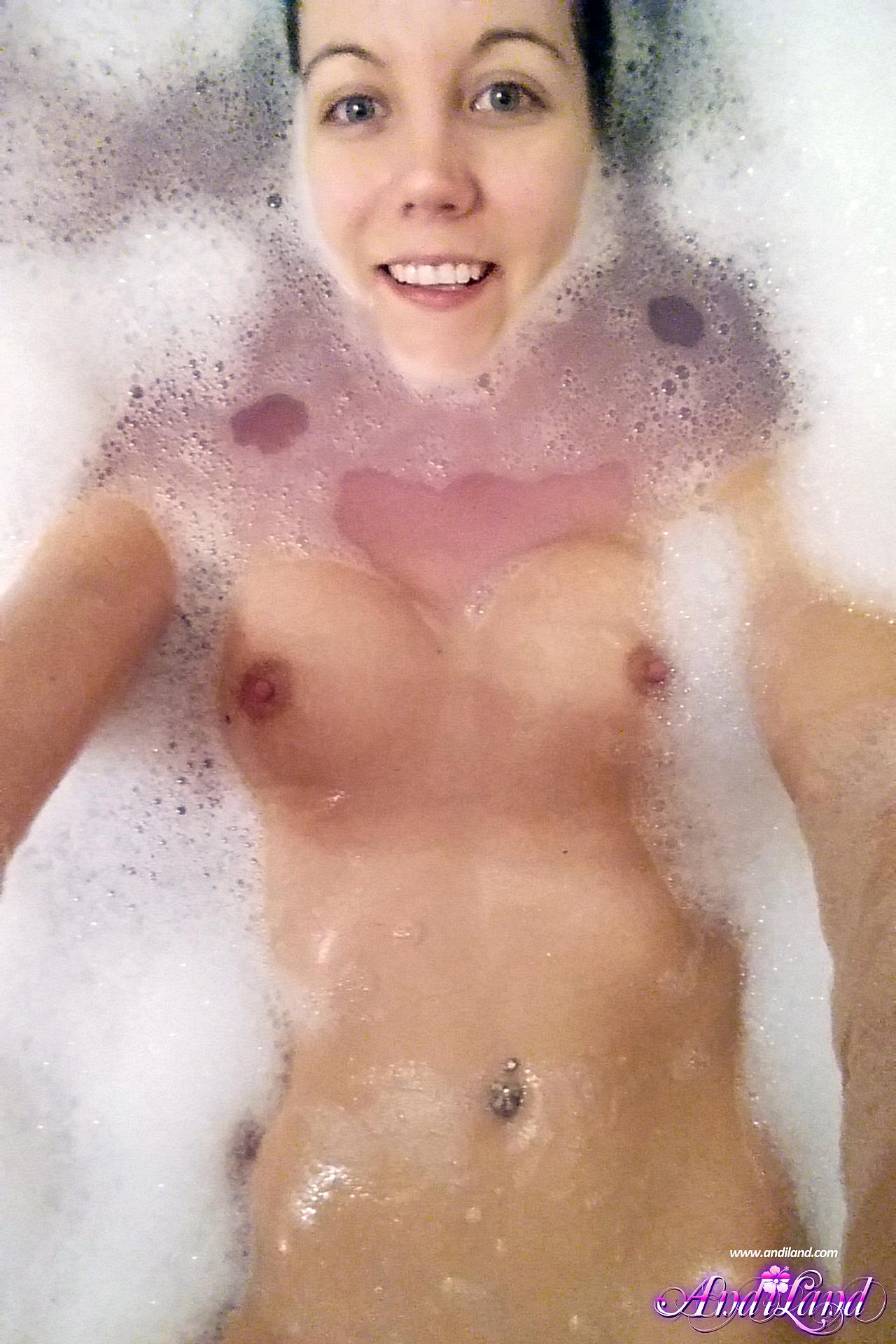 Andi Land takes some selfies for you in the bath #53135334