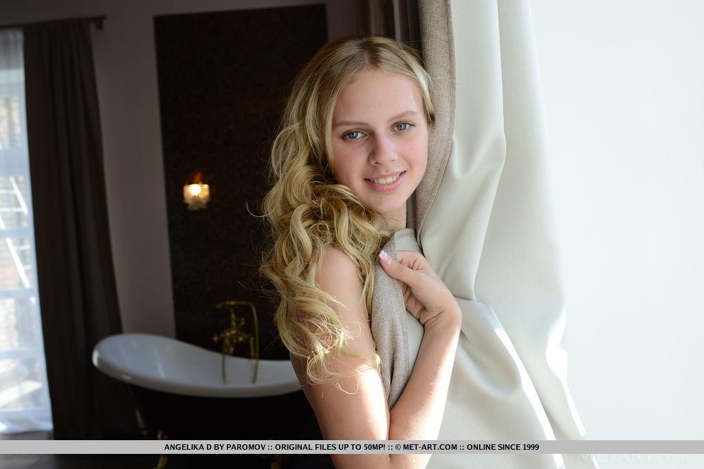 Beautiful blonde teen Angelika D offers you her stunning nude body #53188018