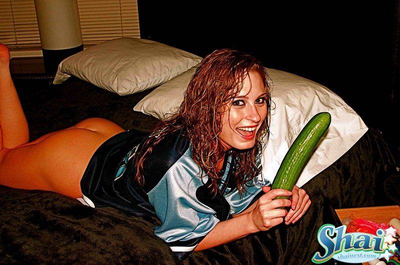 Pictures of Shai West fucking a giant cucumber #59956847