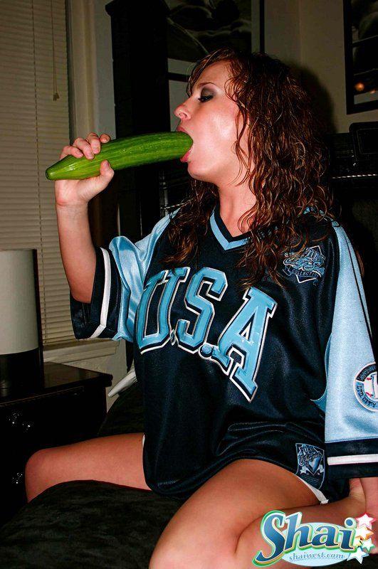 Pictures of Shai West fucking a giant cucumber #59956932