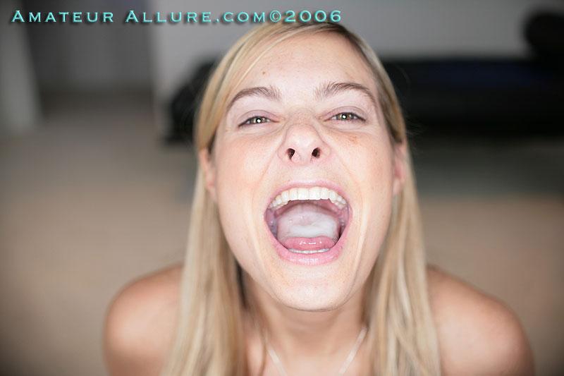 Blonde cocksucker Alanna swallows a cumshot pov #52935229