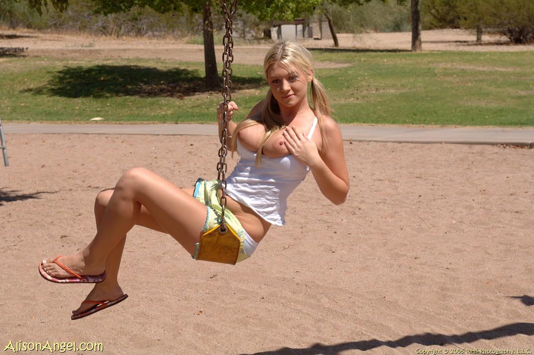 Pictures of Alison Angel being naughty at a park #53008822