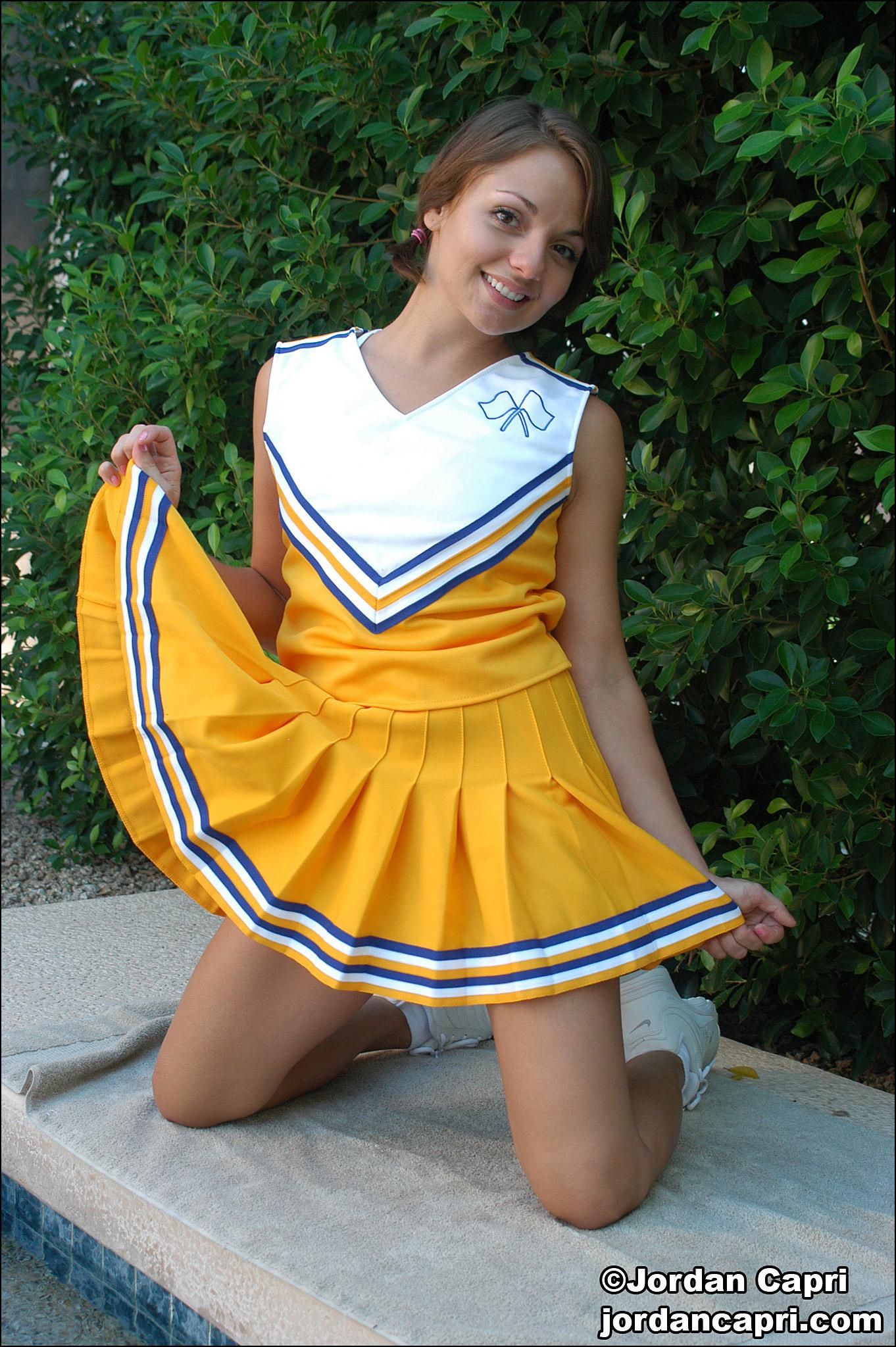Pictures of teen Jordan Capri cheering for you in the back yard #55599622