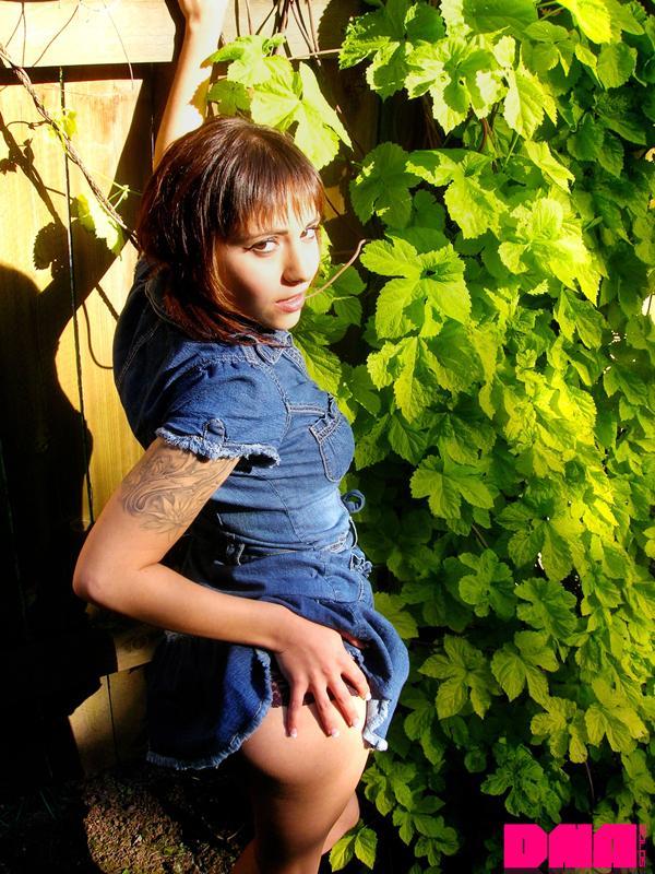 Cute alt girl Adora gives you a striptease in the backyard #52902765