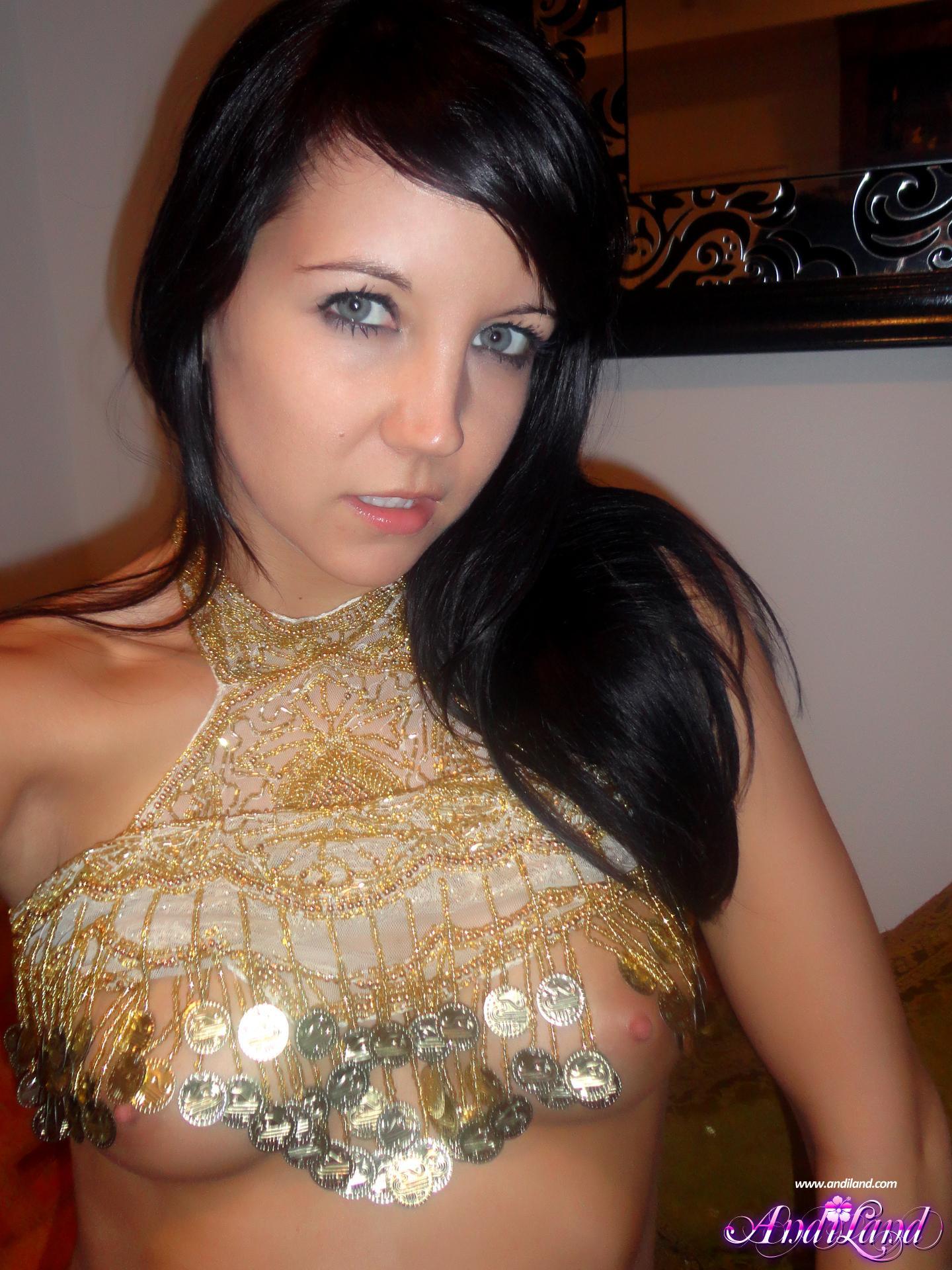 Pictures of Andi ready to have some fun in a hot belly dancer outfit #53141085