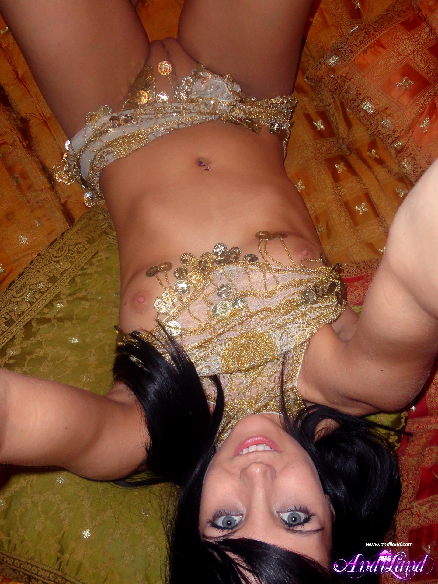 Pictures of Andi ready to have some fun in a hot belly dancer outfit #53141391