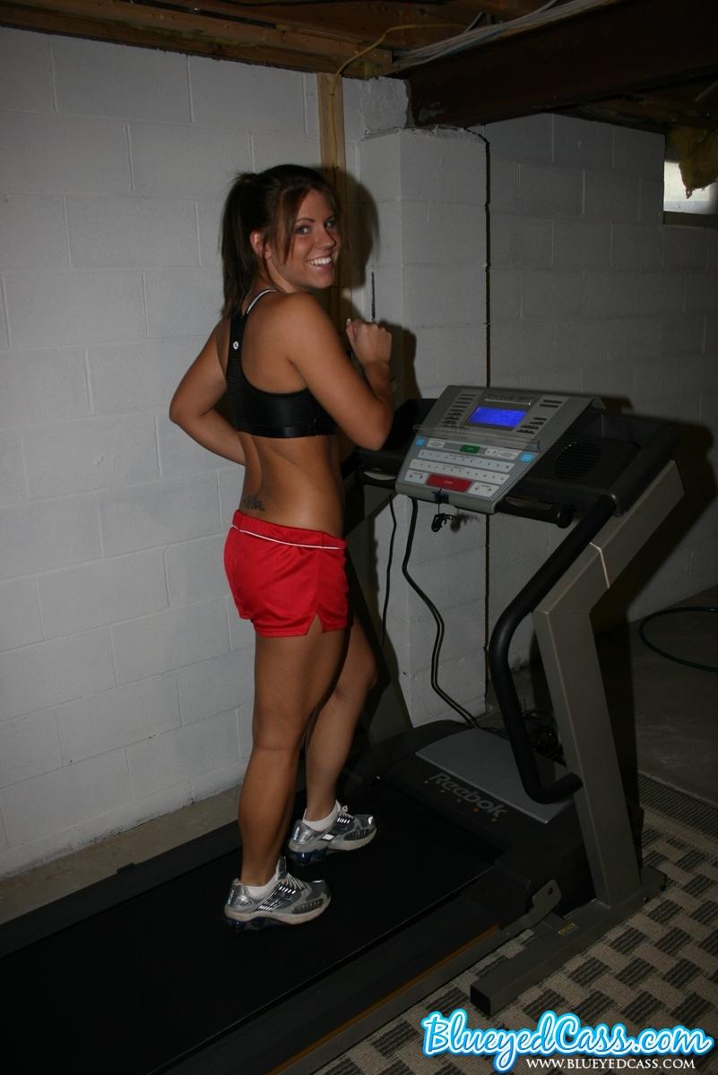 Pictures of teen girl Blueyed Cass teasing while working out #53460641