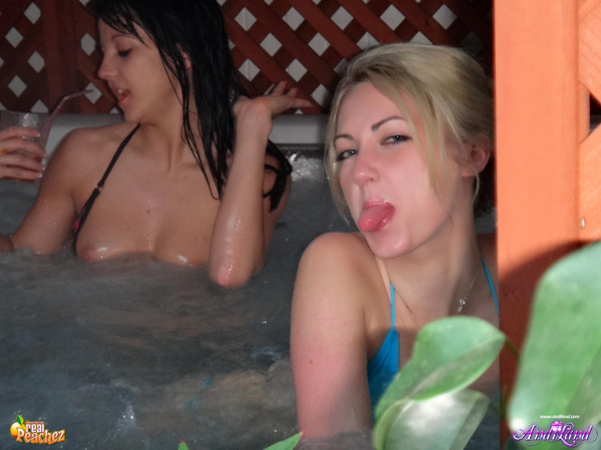 Andi and Peachez have some naughty fun in the jacuzzi #53141406