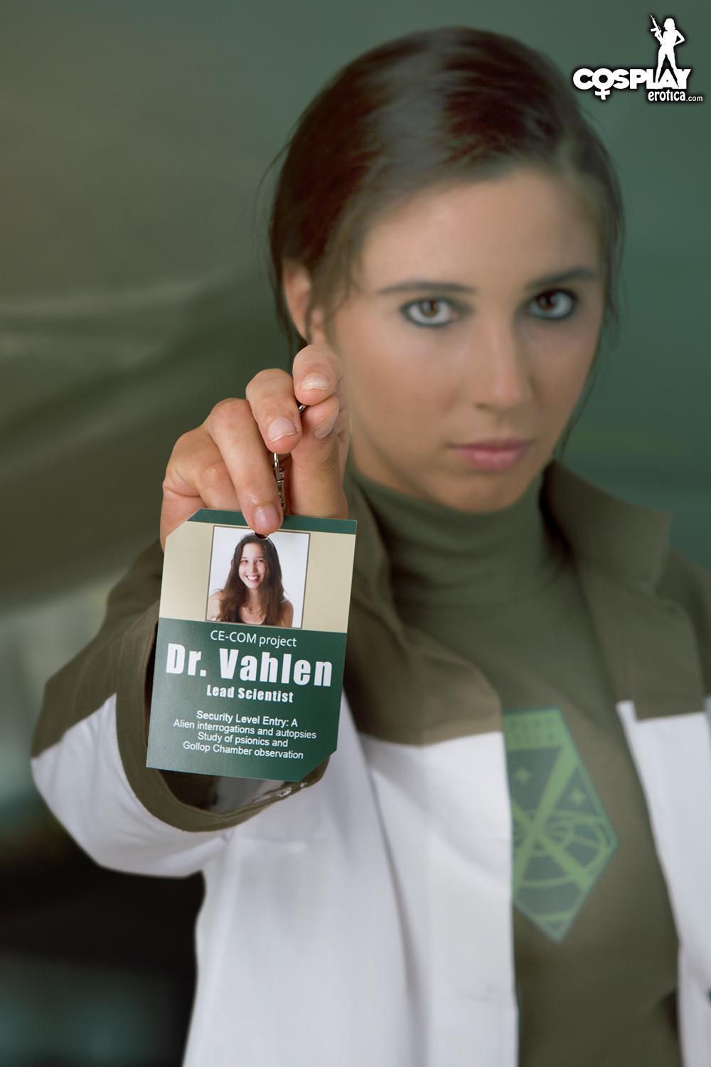 Beautiful cosplayer Stacy dresses up as Dr. Vahlen from X-Com #60007914