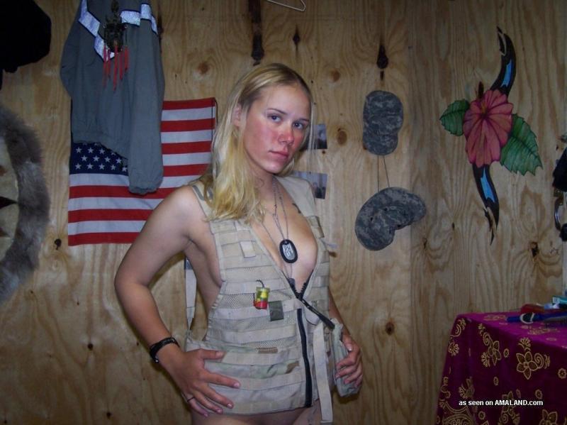 Hot military chick stripping naked for her boyfriend #60917541