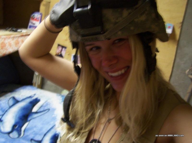 Hot military chick stripping naked for her boyfriend #60917548