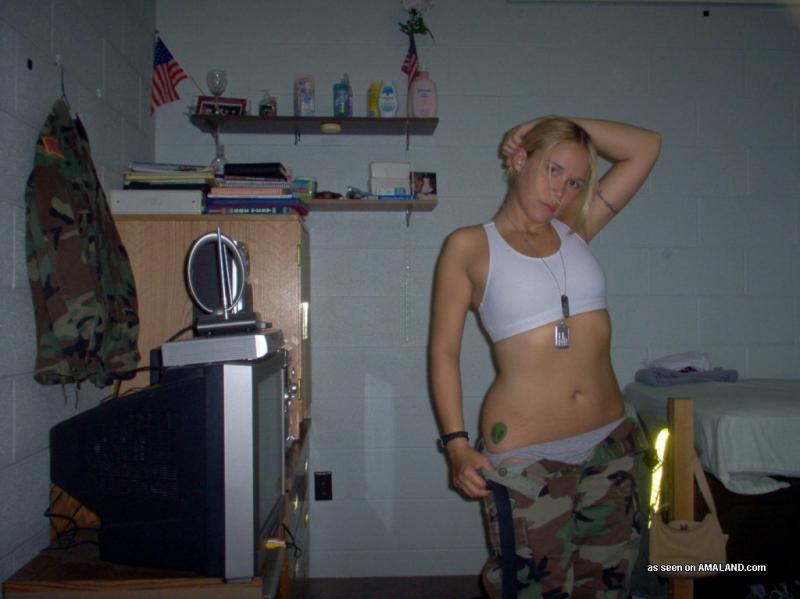 Hot military chick stripping naked for her boyfriend #60917554