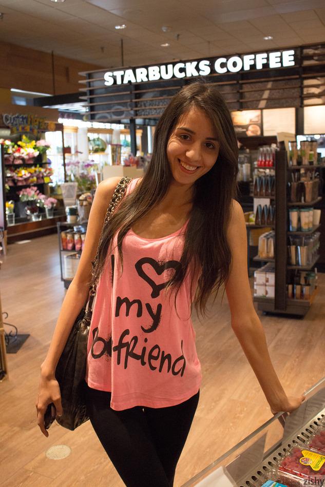 Petite teen Inez Saldero strips for you in public #60940664