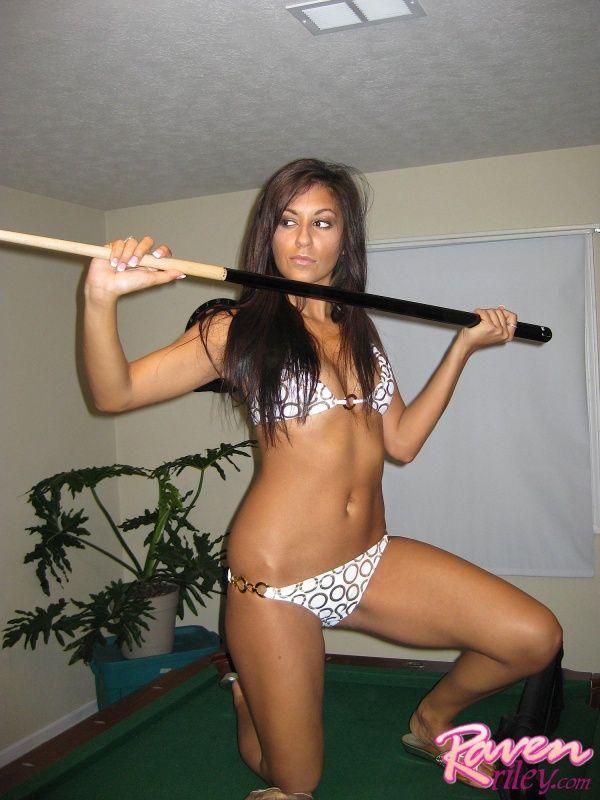 Pictures of teen girl Raven Riley playing a hot game of pool #59855328