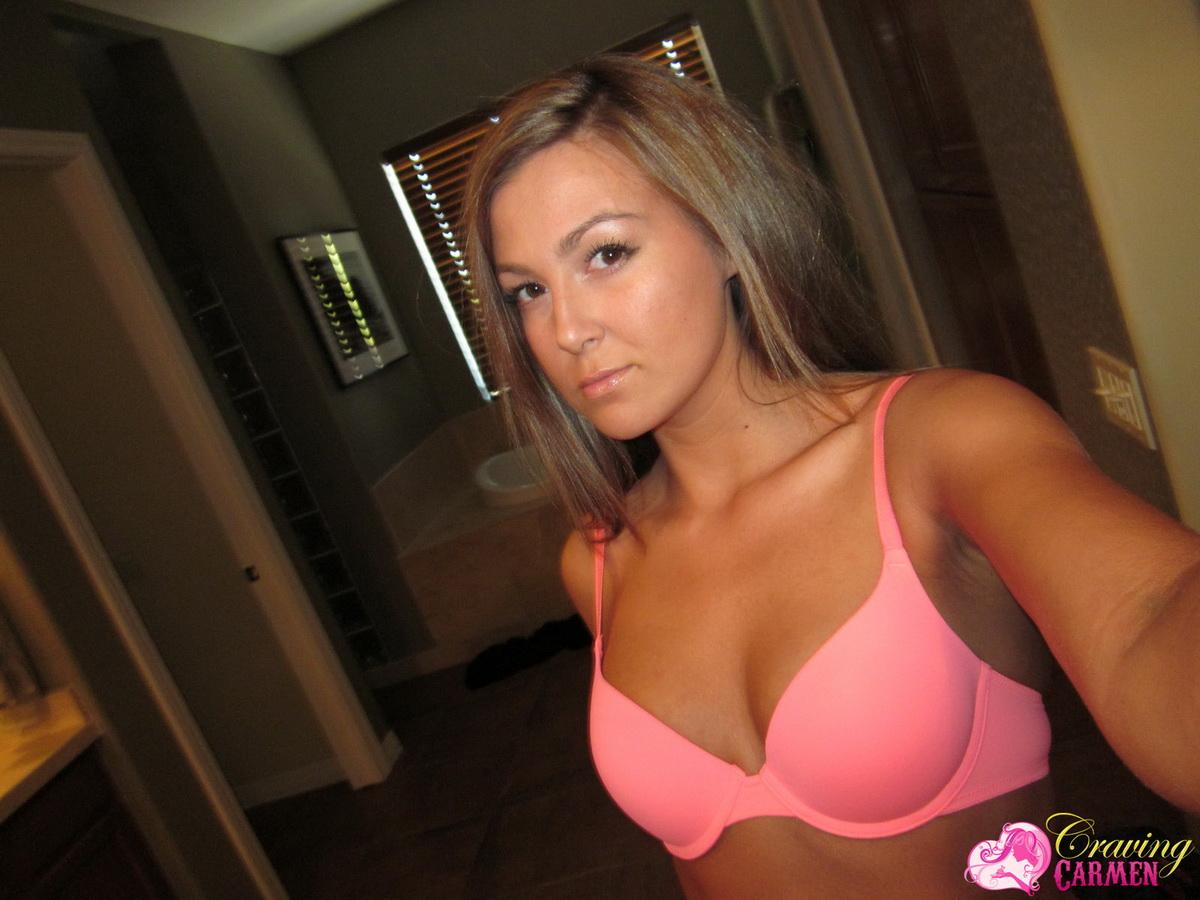 Pictures of Craving Carmen giving you some amateur self pics in the bathroom #53874607