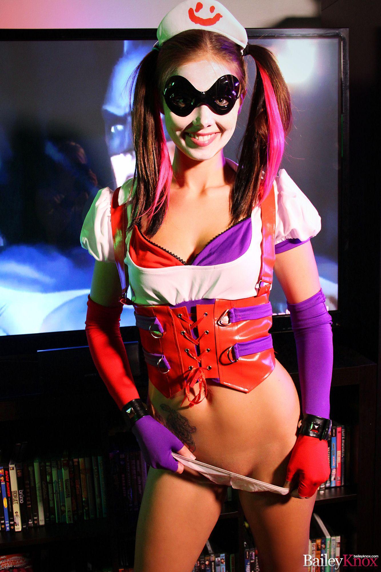 Bailey Knox gives you a little Harley Quinn from Arkham Asylum cosplay #53399067