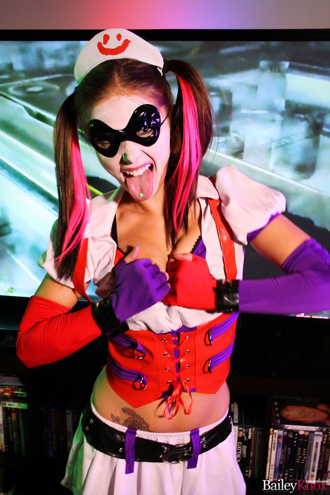 Bailey Knox gives you a little Harley Quinn from Arkham Asylum cosplay #53399249
