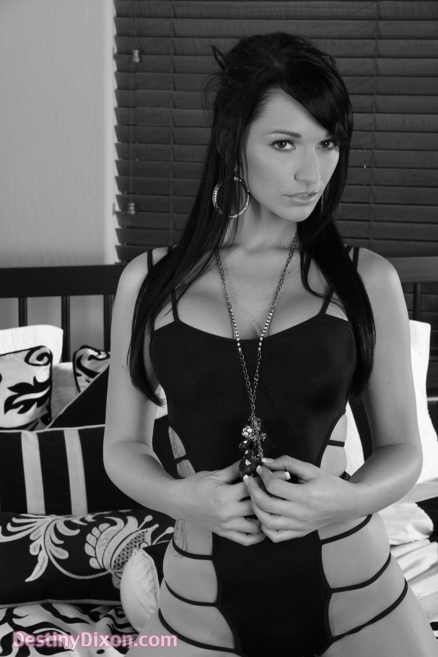 Black and white pictures of Destiny Dixon playing with her pussy in boots #54030984