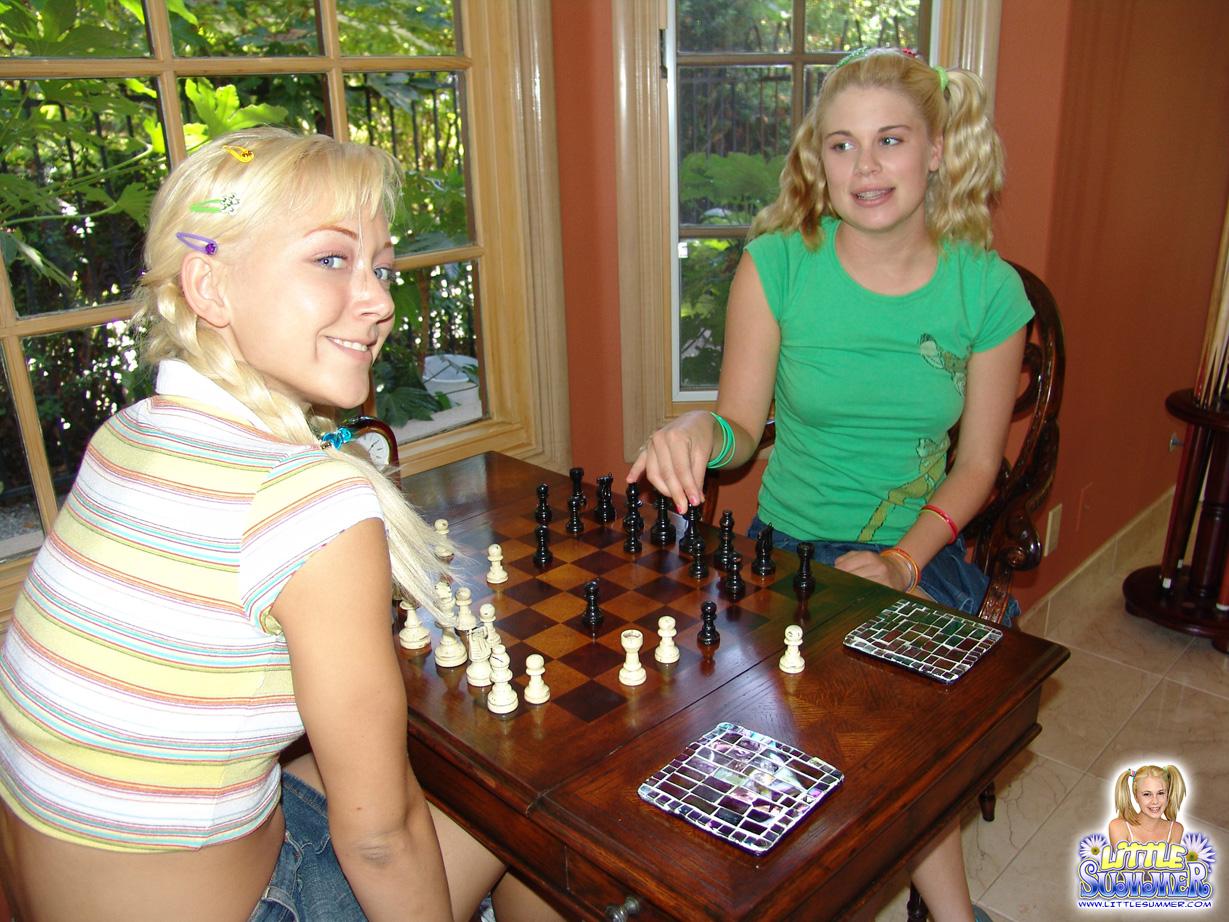 Little Summer Gets Her Blonde Friend Over For The Hottest Game Of Chess Ever