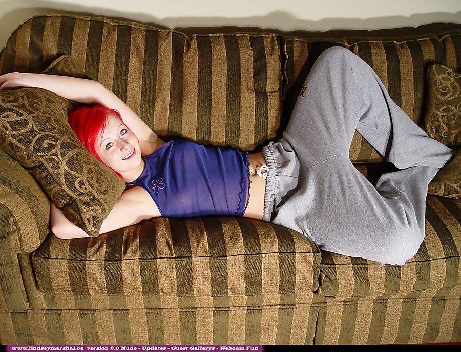 Pictures of teen Lindsey Marshal getting naked on her sofa #58971571