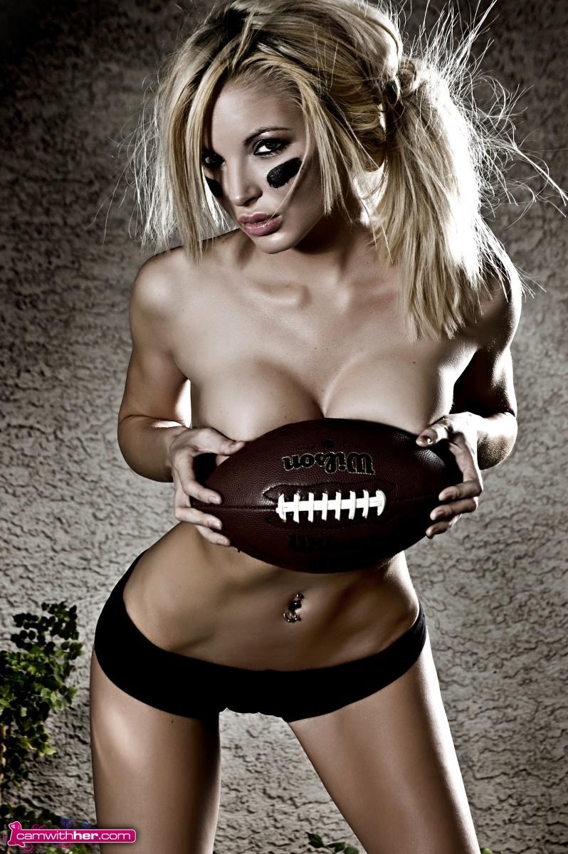 Blonde webcam model Valentina dresses up as a sexy footballer #60124723