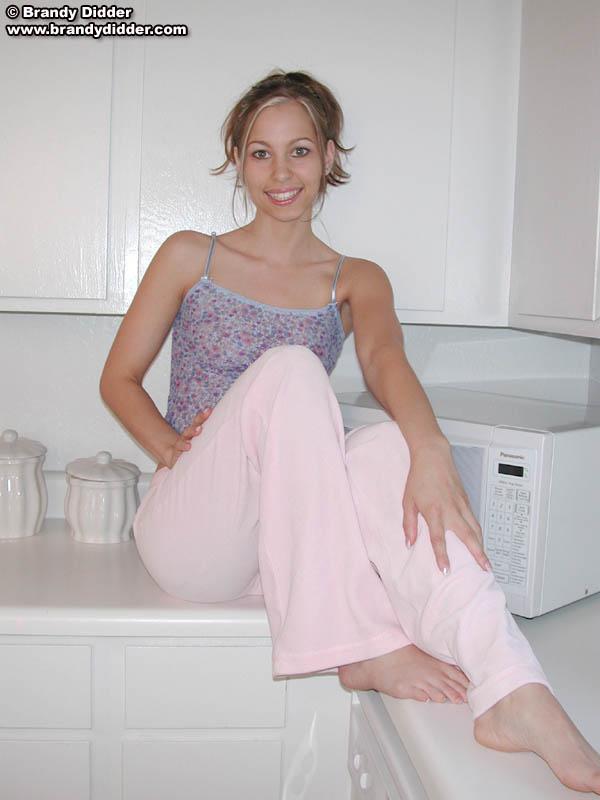 Pictures of teen Brandy Didder showing her tits in the kitchen #53481924