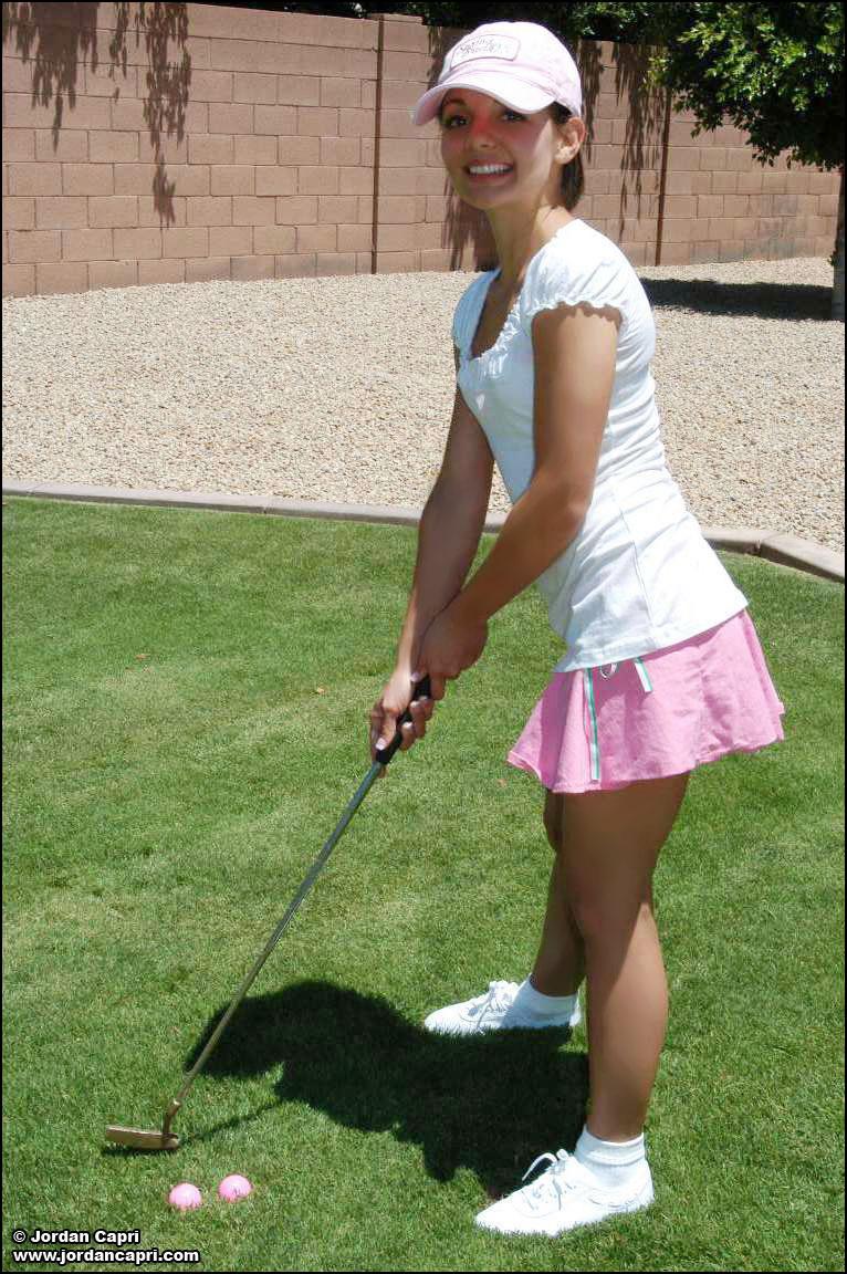 Pictures of teen Jordan Capri playing a sexy game of golf #55599568