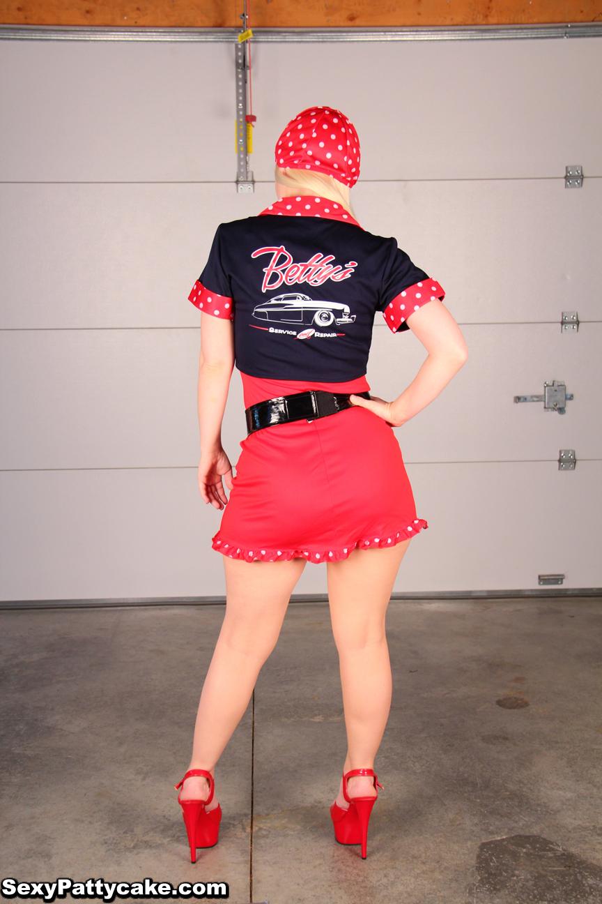 Blonde model Sexy Pattycake dresses up as a naughty auto mechanic #59953135