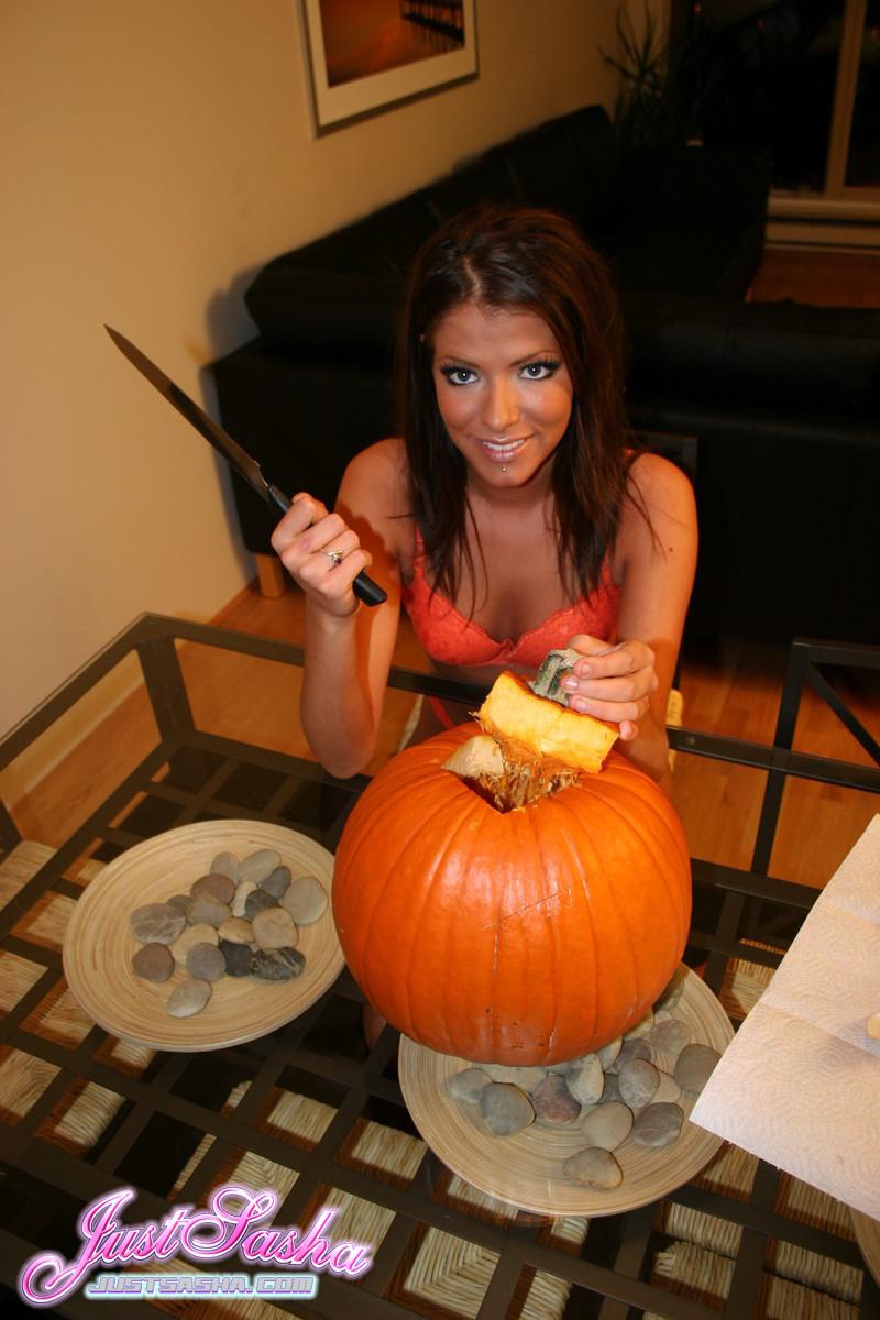 Pictures of Just Sasha preparing for halloween #55825380