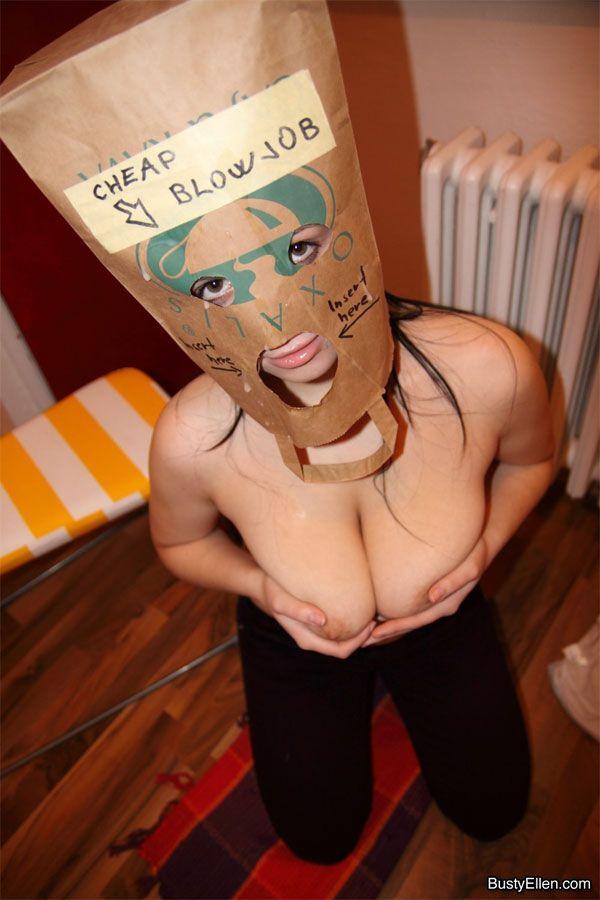 Pictures of teen nympho Busty Ellen sucking cock through a paper bag #53592313