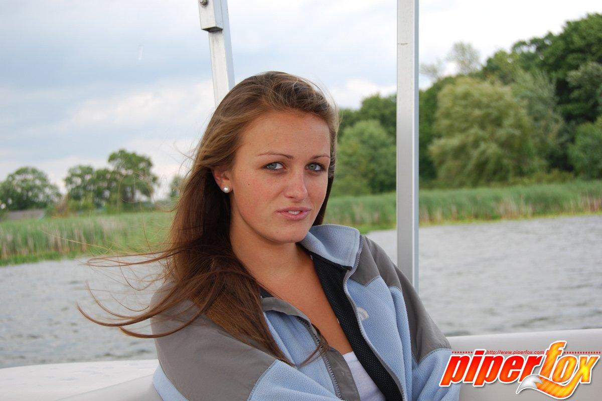 Pictures of Piper Fox flashing her pussy on a boat #59827733