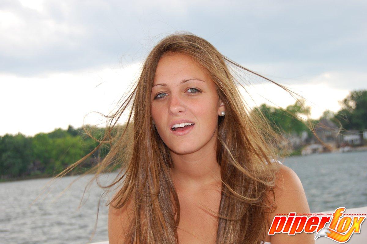 Pictures of Piper Fox flashing her pussy on a boat #59827831