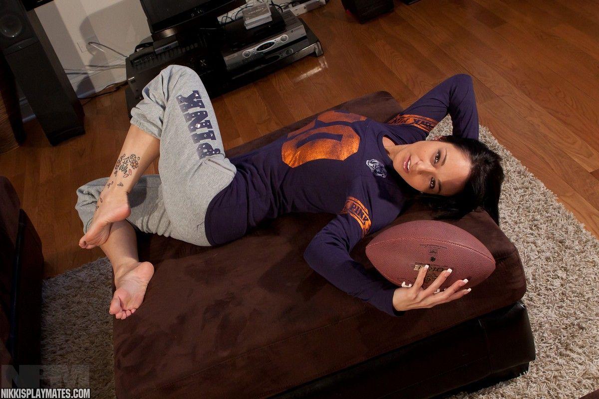 Pictures of teen Nikki Sims getting turned on by football #61932757