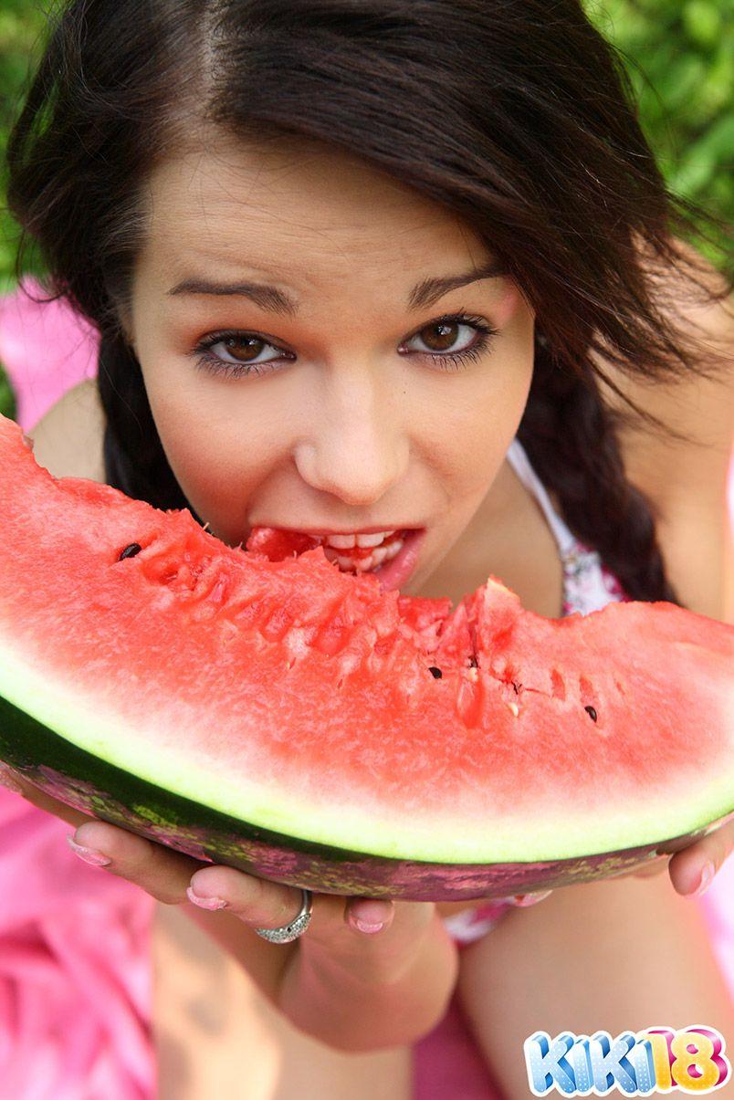 Pictures of Kiki 18 enjoying some sweet tasting fruit #58735842