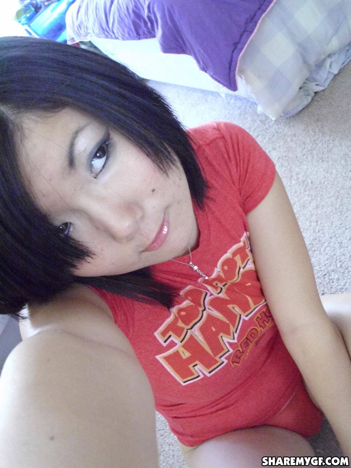 Hot asian college girl takes selfies of her naked body #60796272