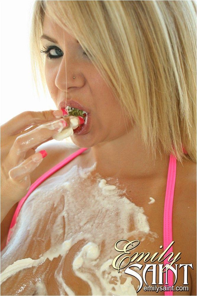 Pictures of Emily Saint getting kinky with the fruit #54232807