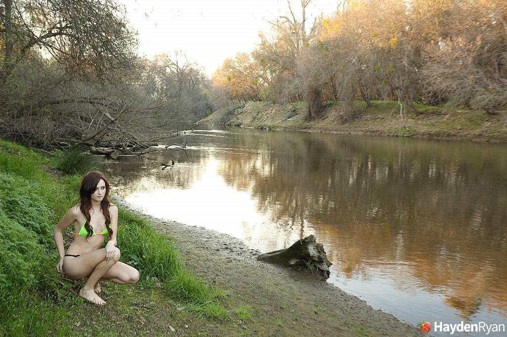 Hot teen Hayden poses by the waters in her bikini #54722195