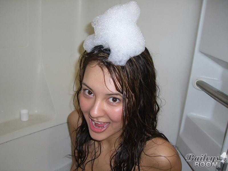 Pictures of Bailey taking a bubble bath #53406860