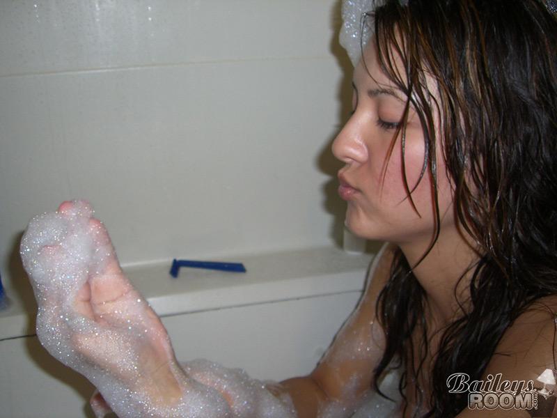 Pictures of Bailey taking a bubble bath #53406929