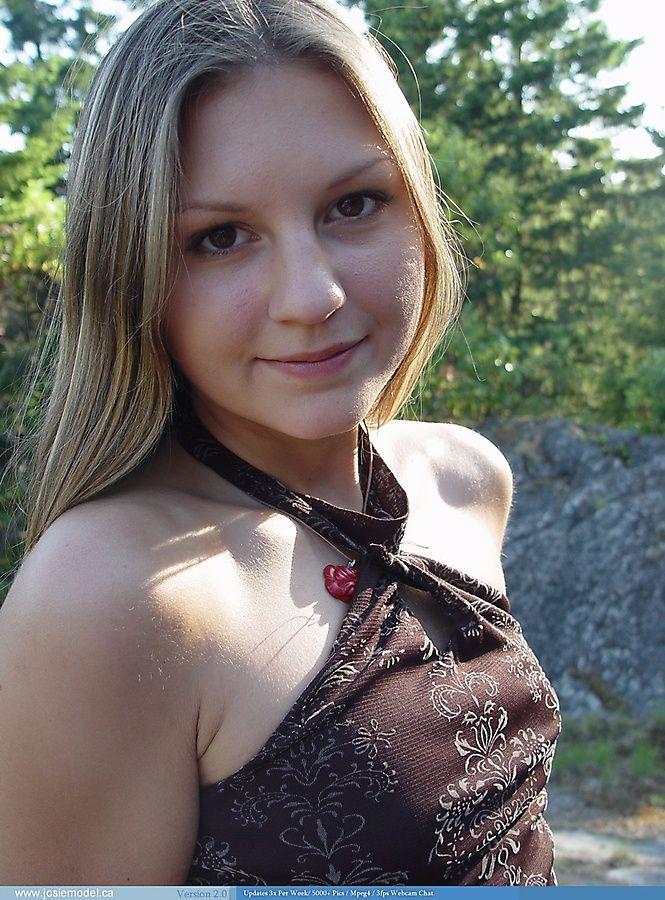 Pictures of teen Josie Model getting topless outside #55719913