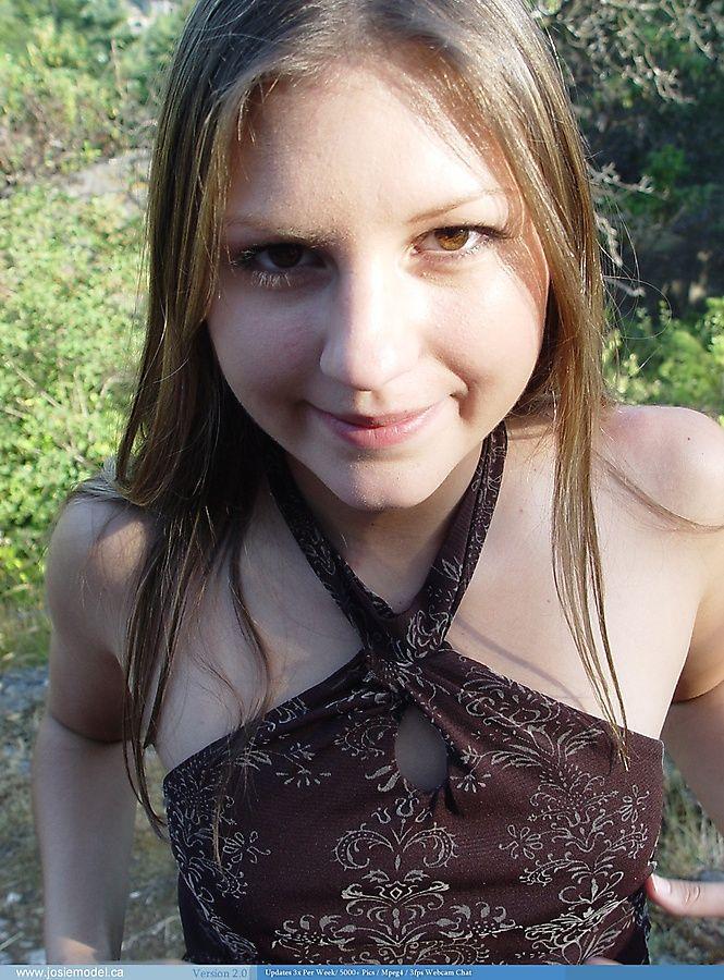 Pictures of teen Josie Model getting topless outside #55720060