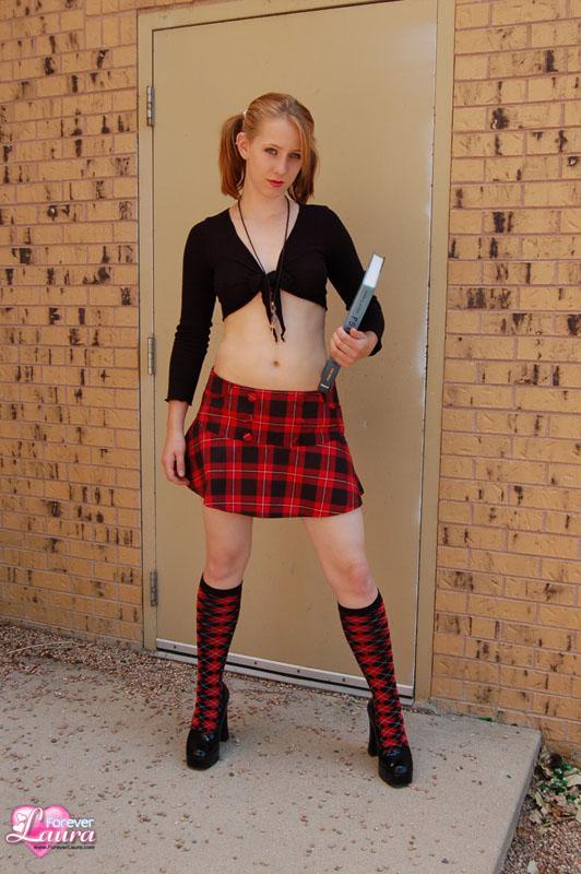 Pictures of redhead teen schoolgirl Forever Laura showing you up her skirt #54390978