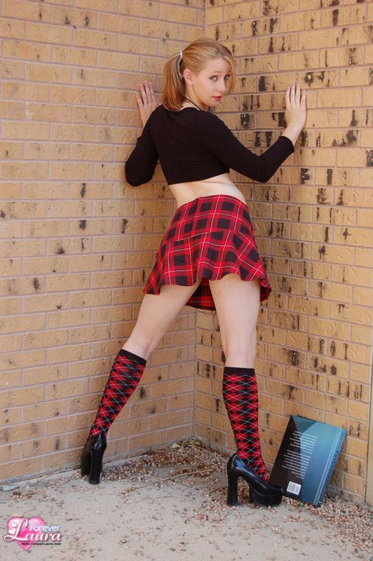 Pictures of redhead teen schoolgirl Forever Laura showing you up her skirt #54391148