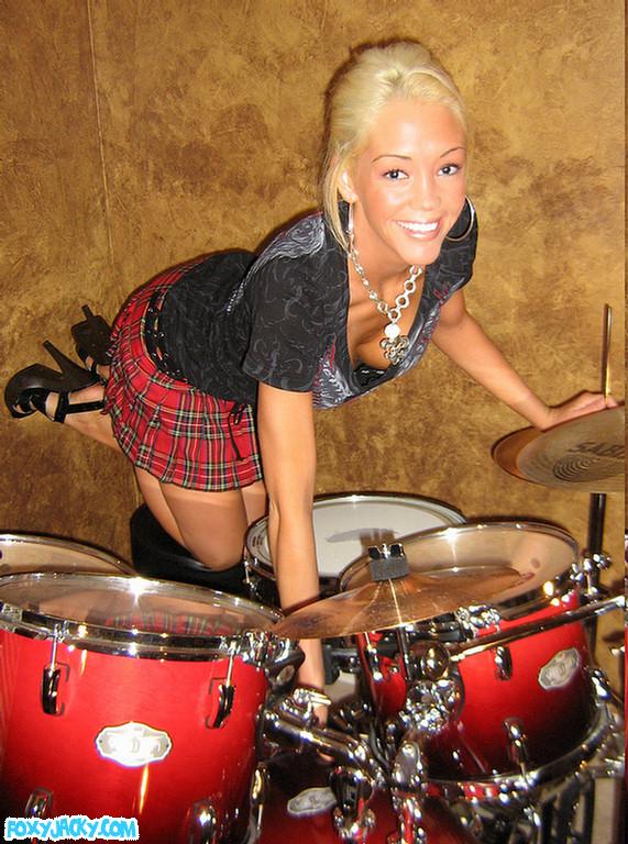 Pictures of Foxy Jacky getting kinky with the drums #54399307