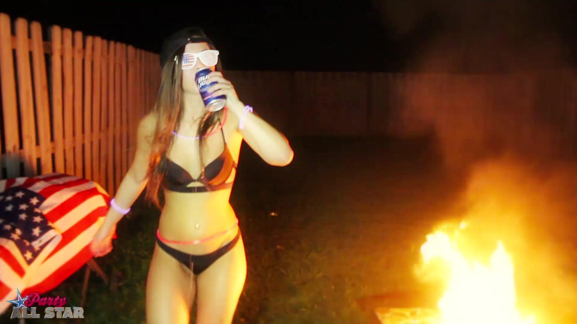 Hot college coed goes wild at a July 4 party #60743028