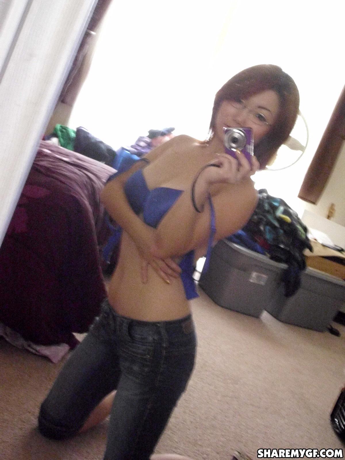 Asian coed shares hot selfies taken in her dorm room #60795839